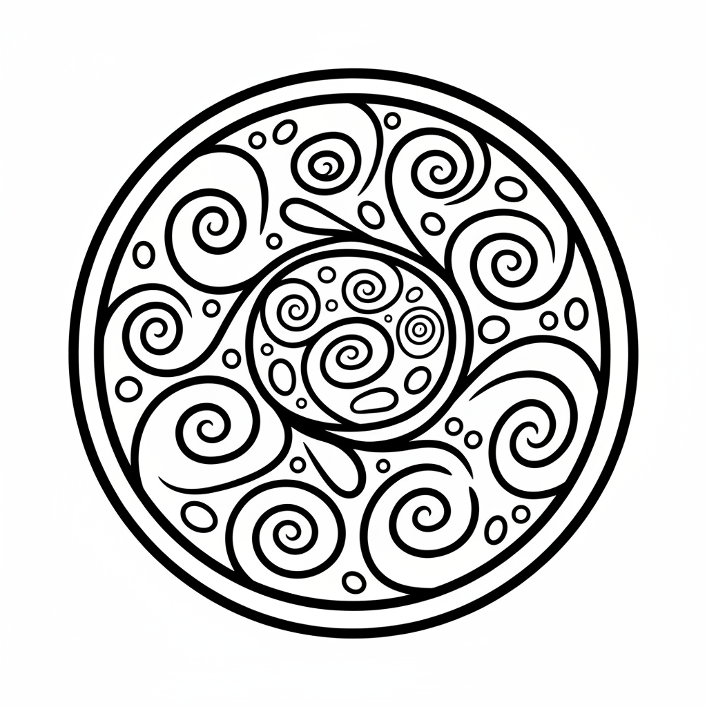 Swirl coloring page for everyone - Comic Book style