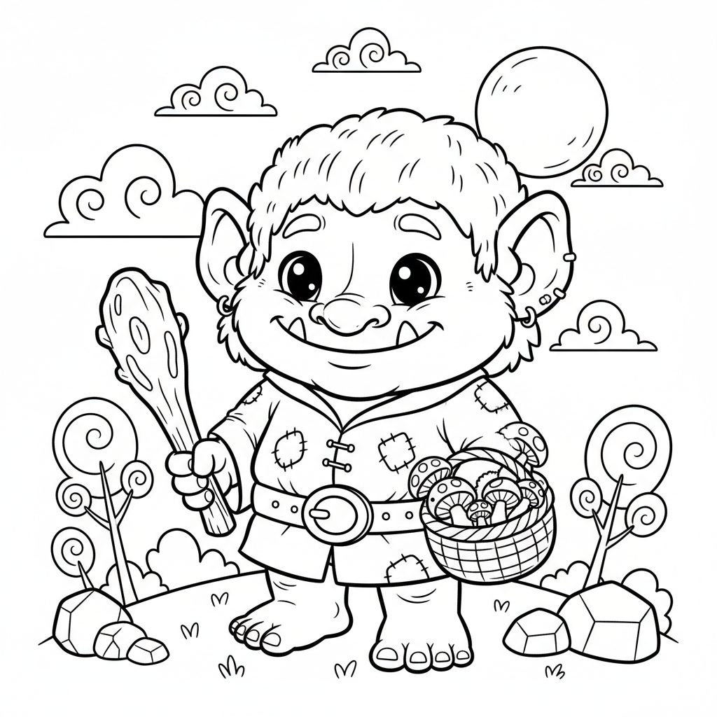 Troll coloring page for everyone - Comic Book style