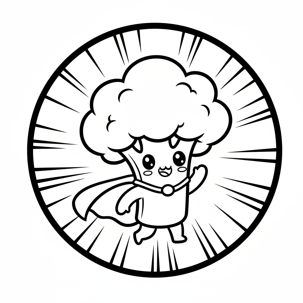 Vegetable coloring page for everyone - Comic Book style