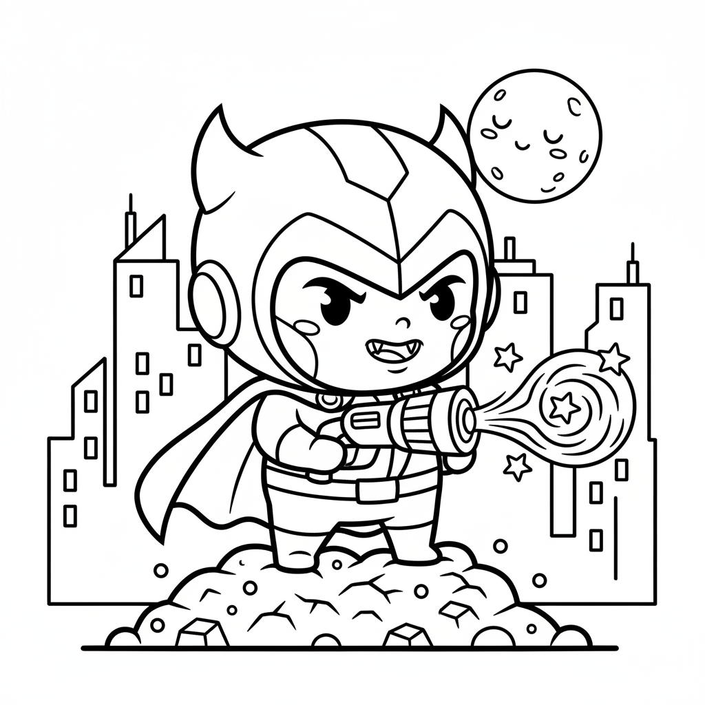Villain coloring page for everyone - Comic Book style
