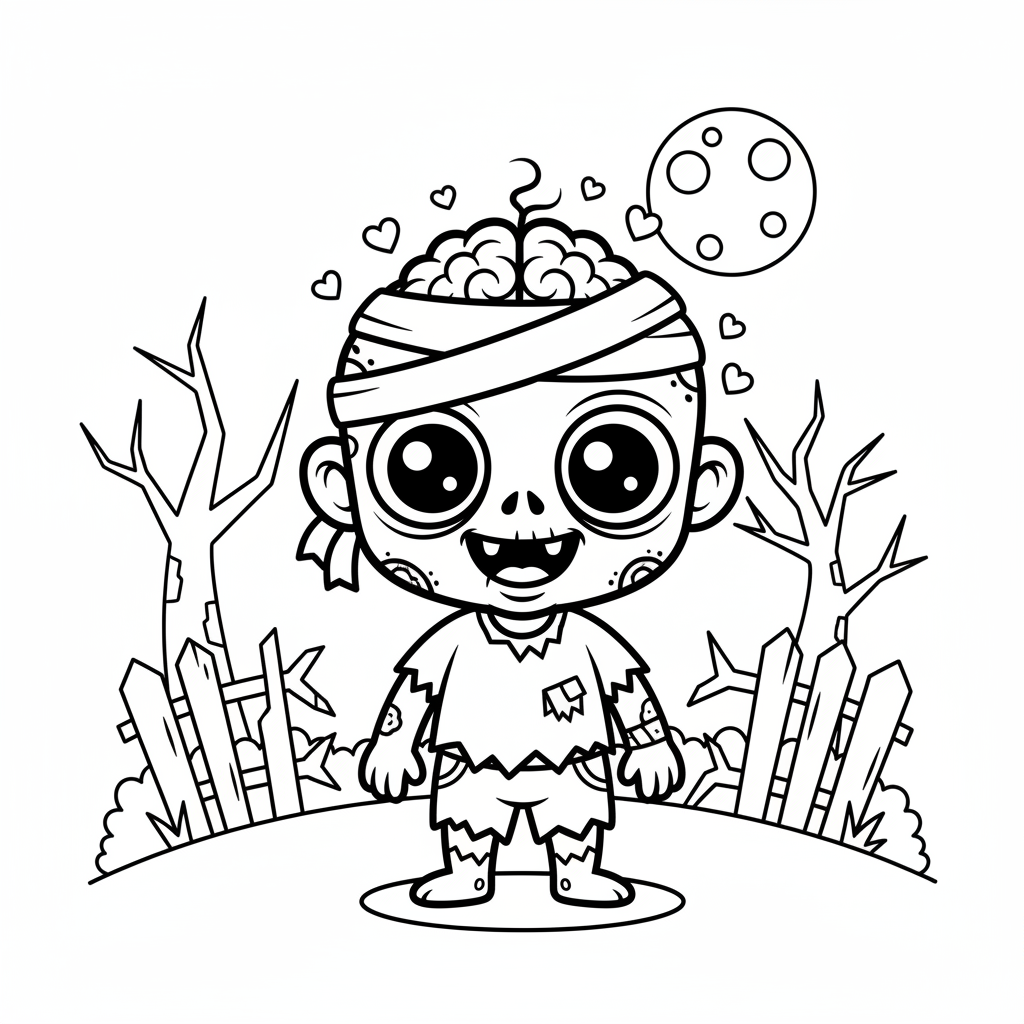 Zombie coloring page for everyone - Comic Book style