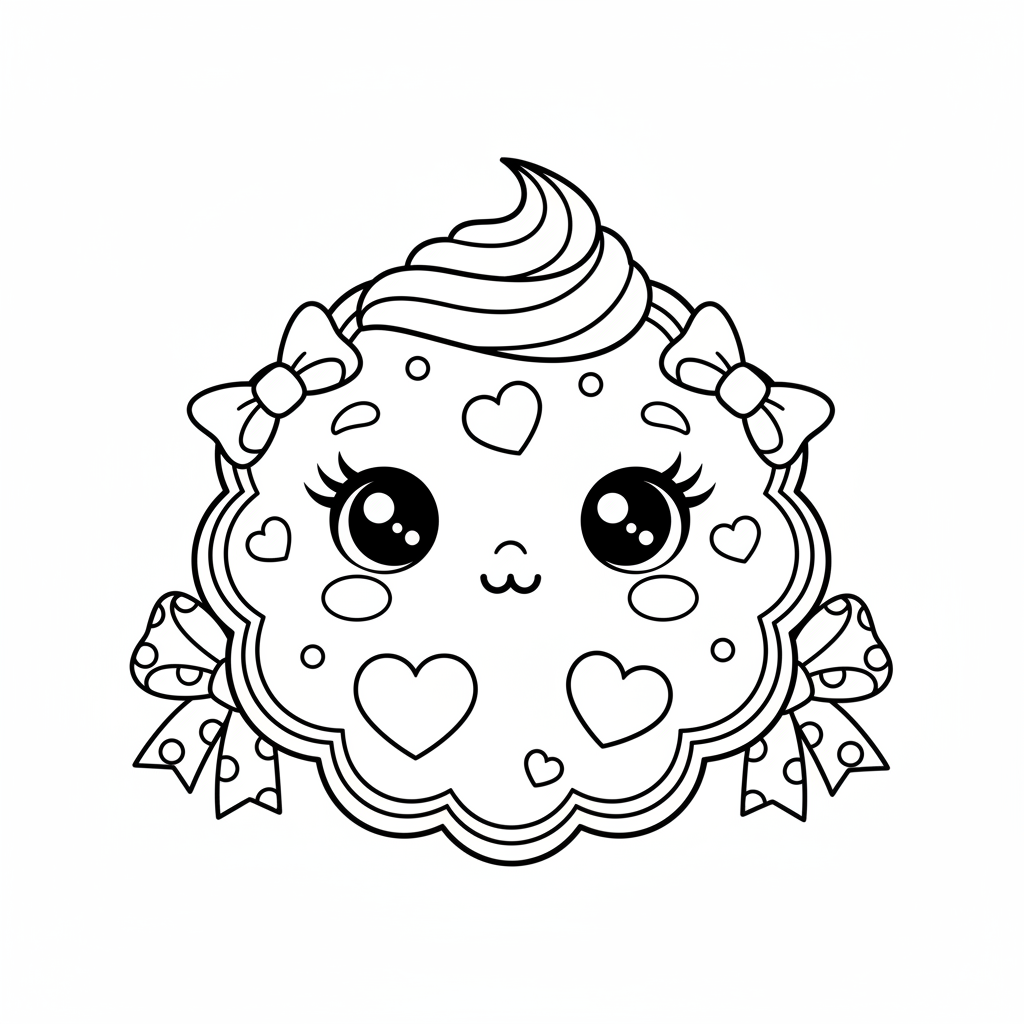 Cookie coloring page for girls - Standard style