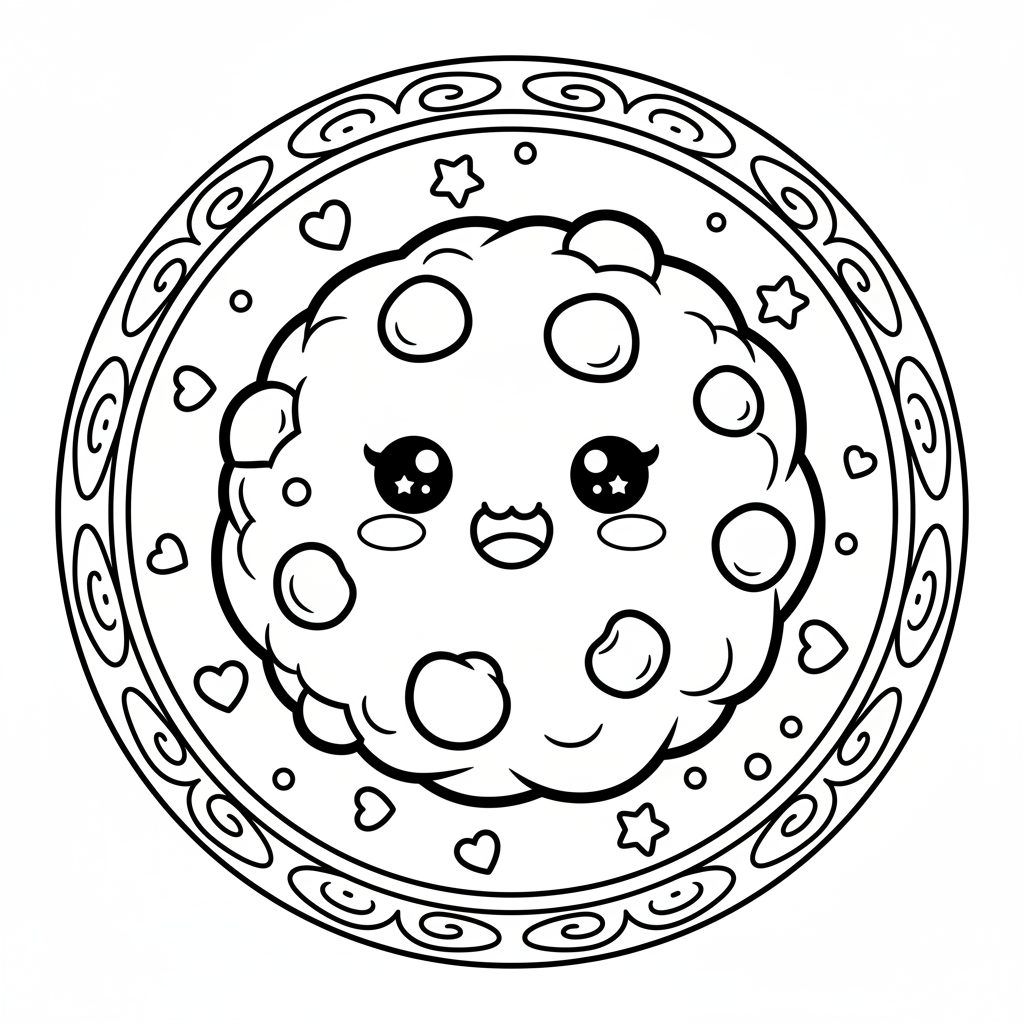 Cookie coloring page for intermediates - Standard style