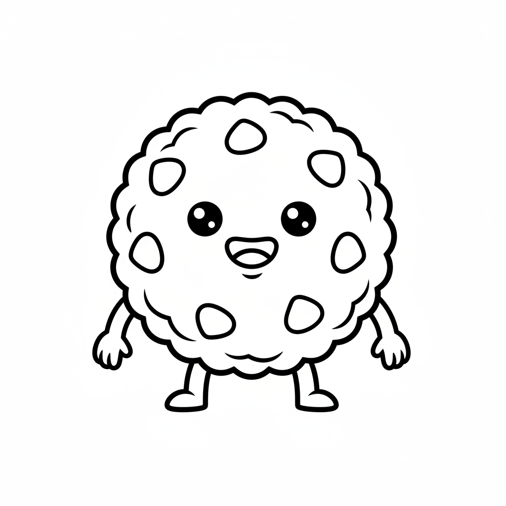 Cookie coloring page for kids - Standard style