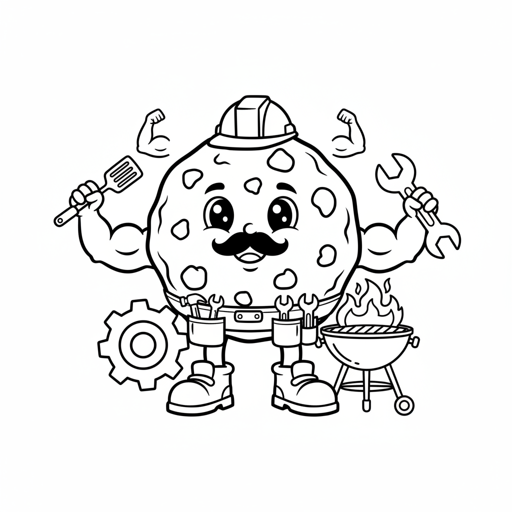 Cookie coloring page for men - Standard style