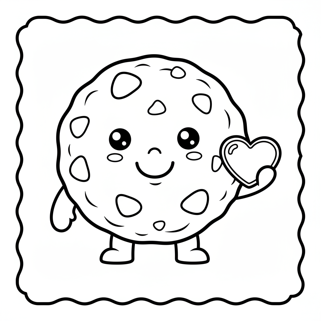 Cookie coloring page for seniors - Standard style