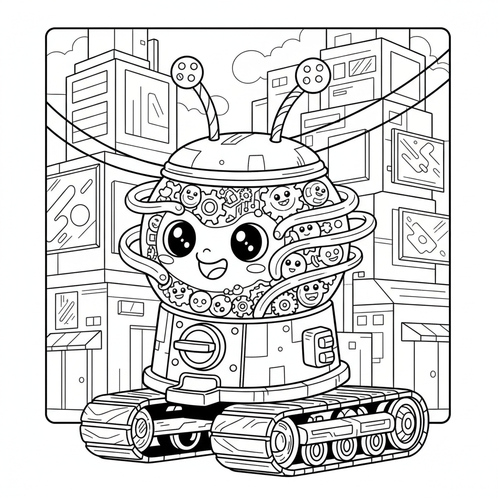 Candy coloring page for everyone - Cyberpunk style