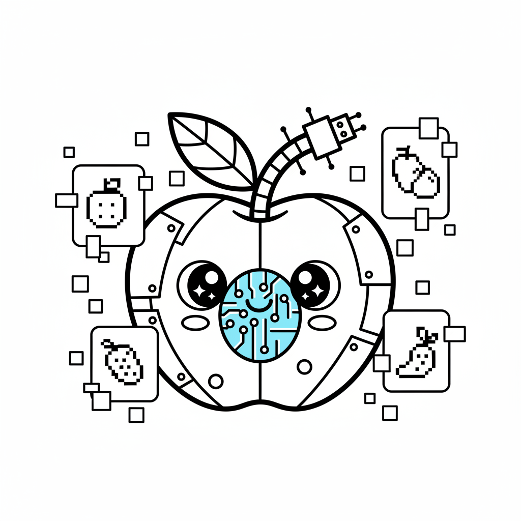 Fruit coloring page for everyone - Cyberpunk style
