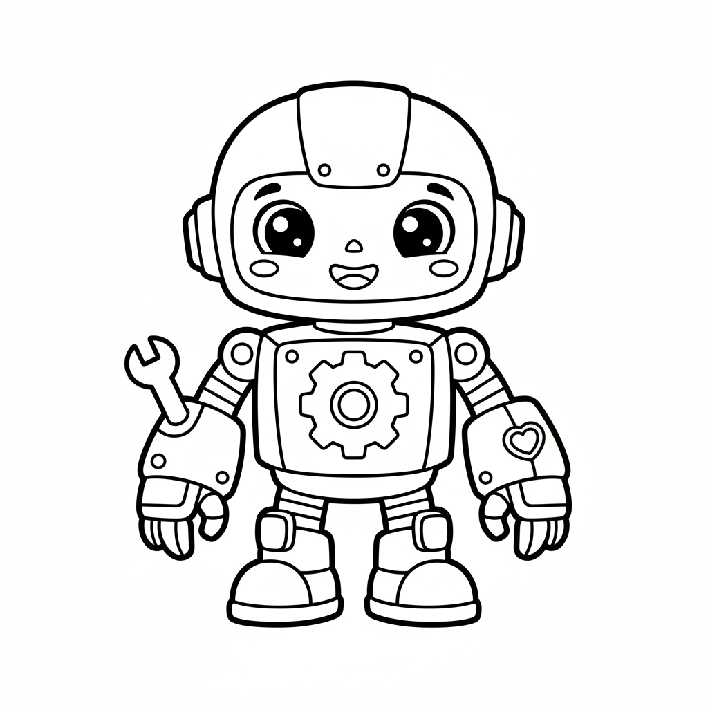 Cyborg coloring page for toddlers - Standard style