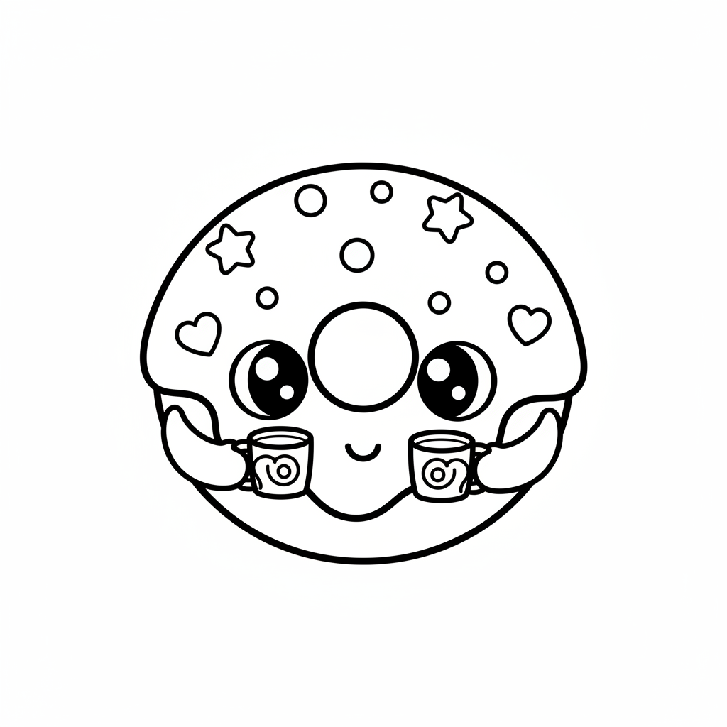 Donut coloring page for teens - Standard style