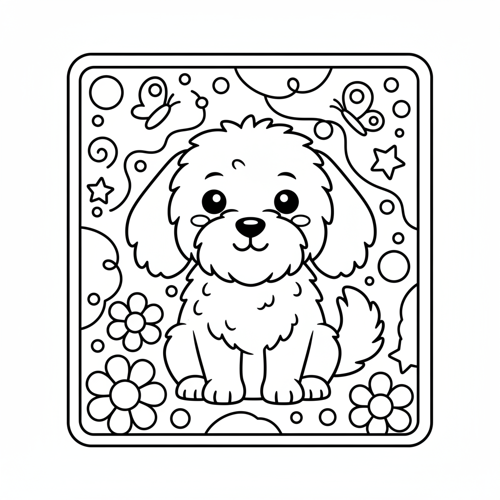Doodle coloring page for kindergarteners - Standard style