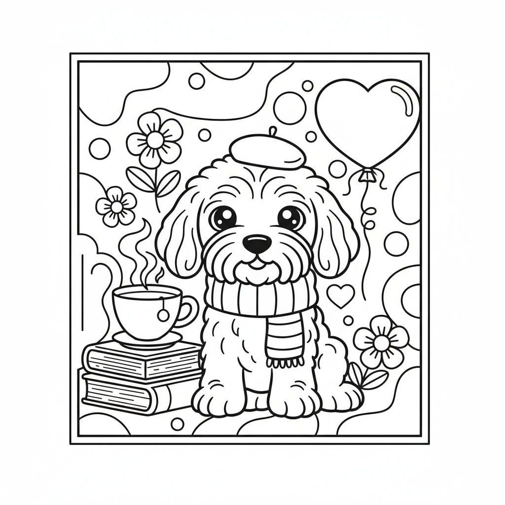 Doodle coloring page for seniors - Standard style