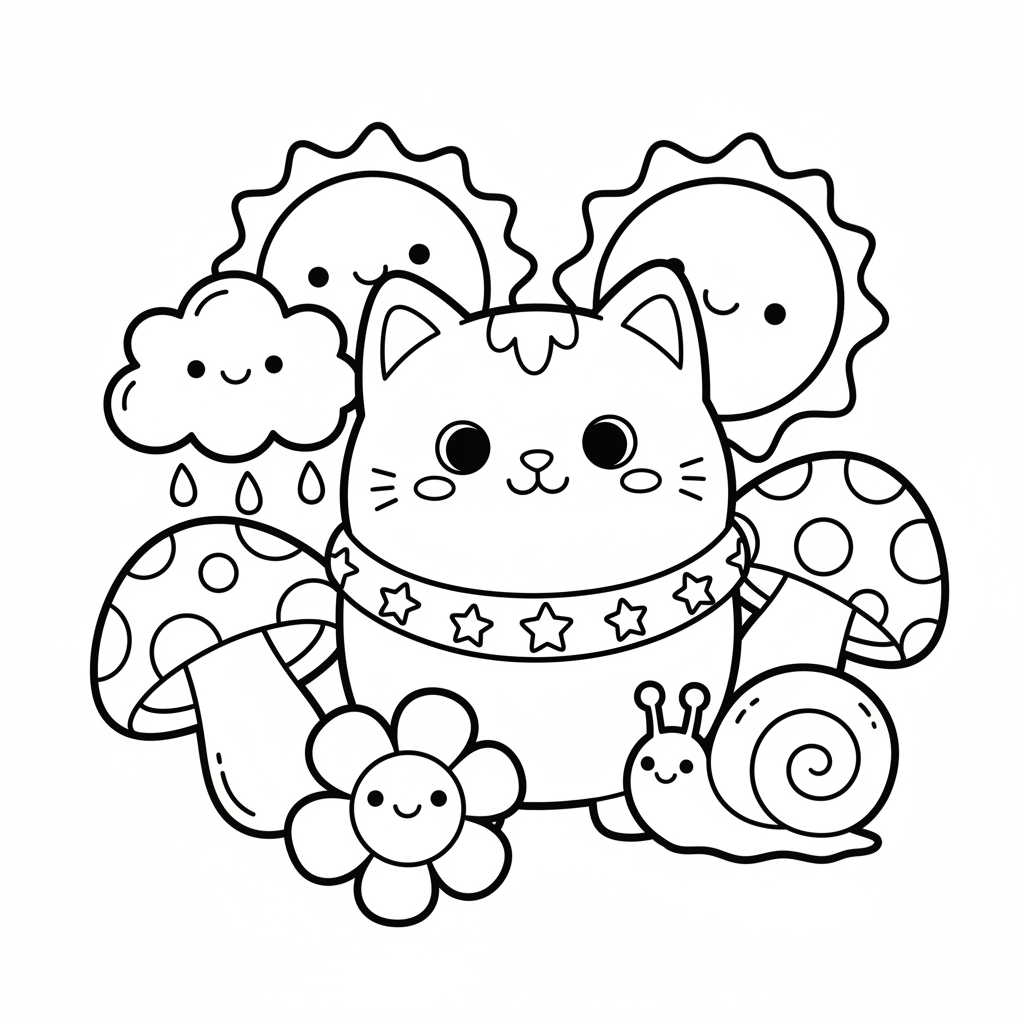 Doodle coloring page for toddlers - Standard style