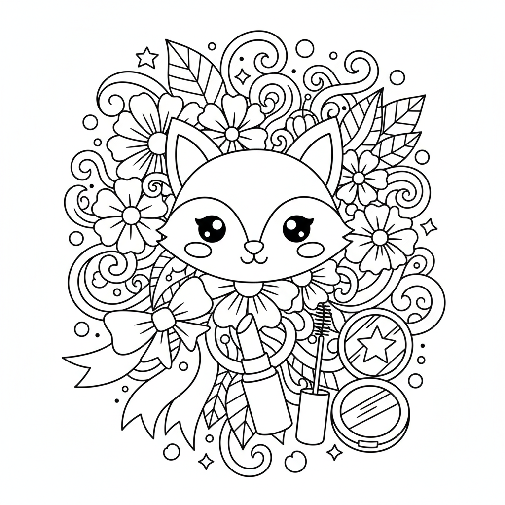 Doodle coloring page for women - Standard style
