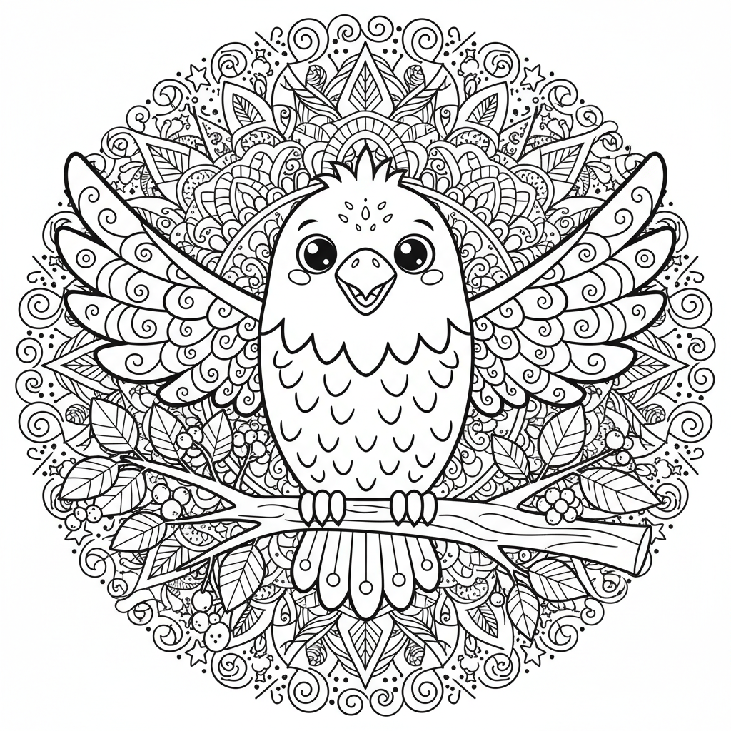 Eagle coloring page for adults - Standard style