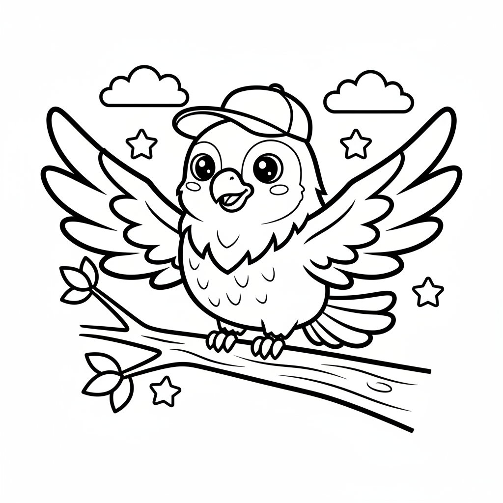 Eagle coloring page for boys - Standard style