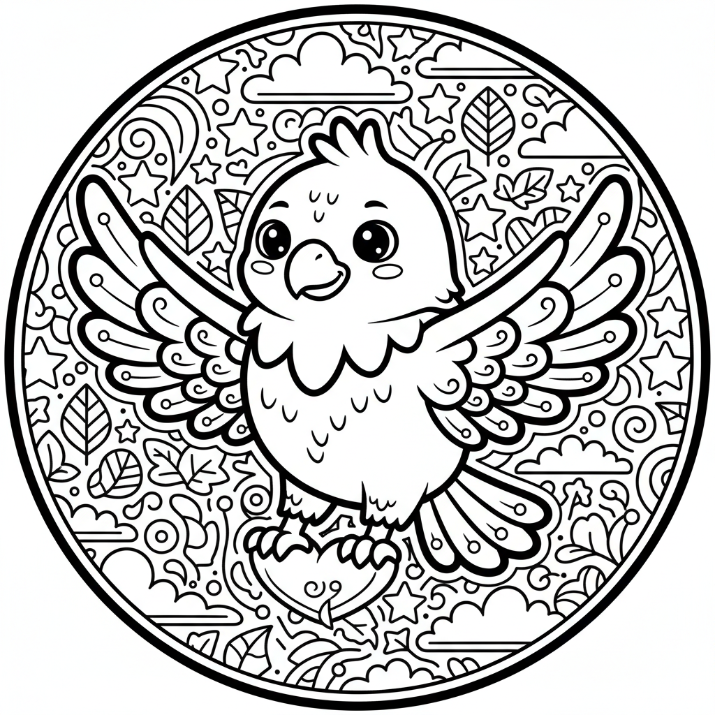 Eagle coloring page for experts - Standard style