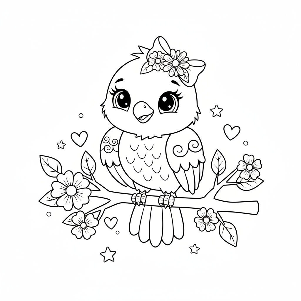 Eagle coloring page for girls - Standard style