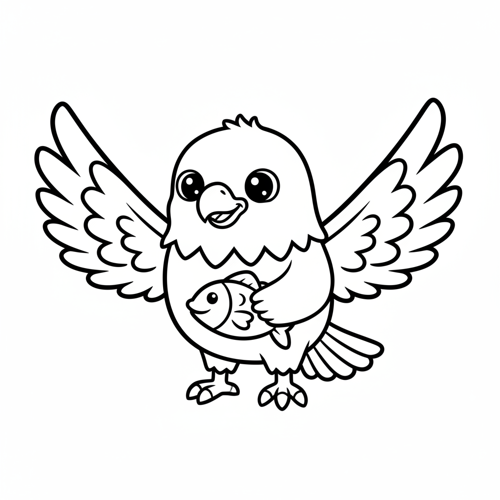 Eagle coloring page for kindergarteners - Standard style