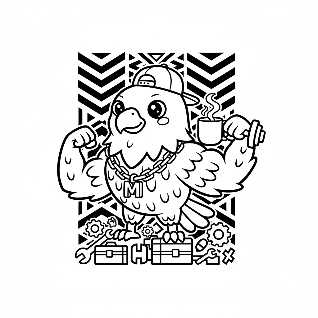 Eagle coloring page for men - Standard style