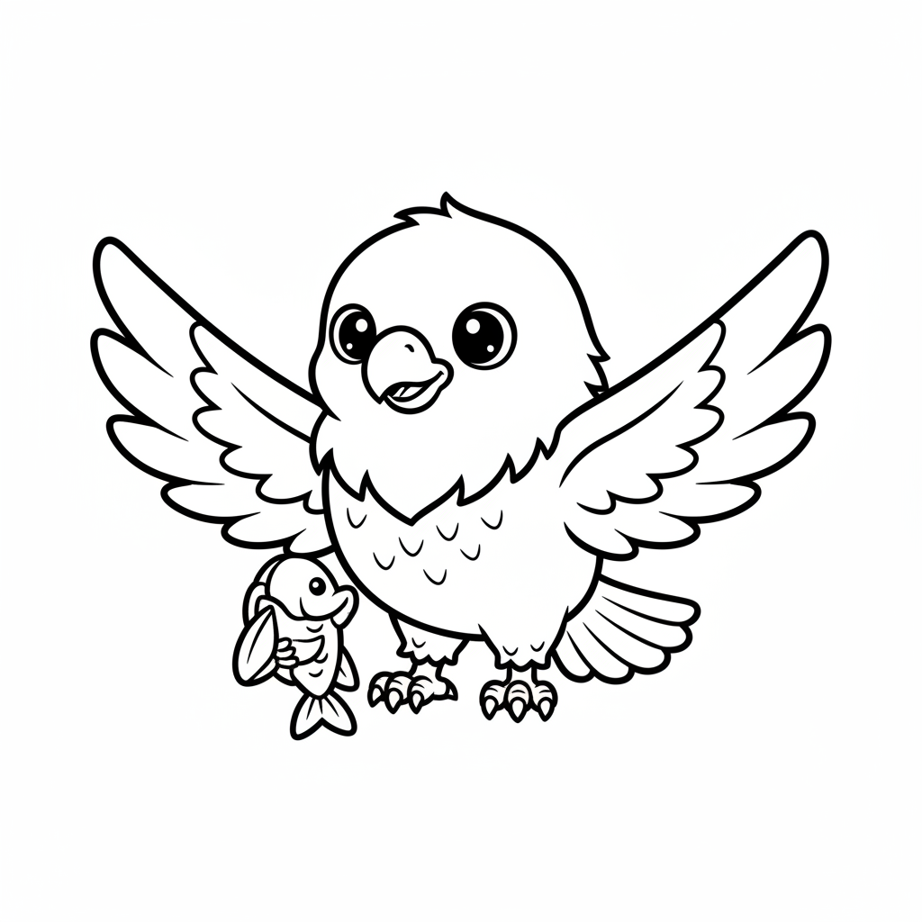 Eagle coloring page for preschoolers - Standard style