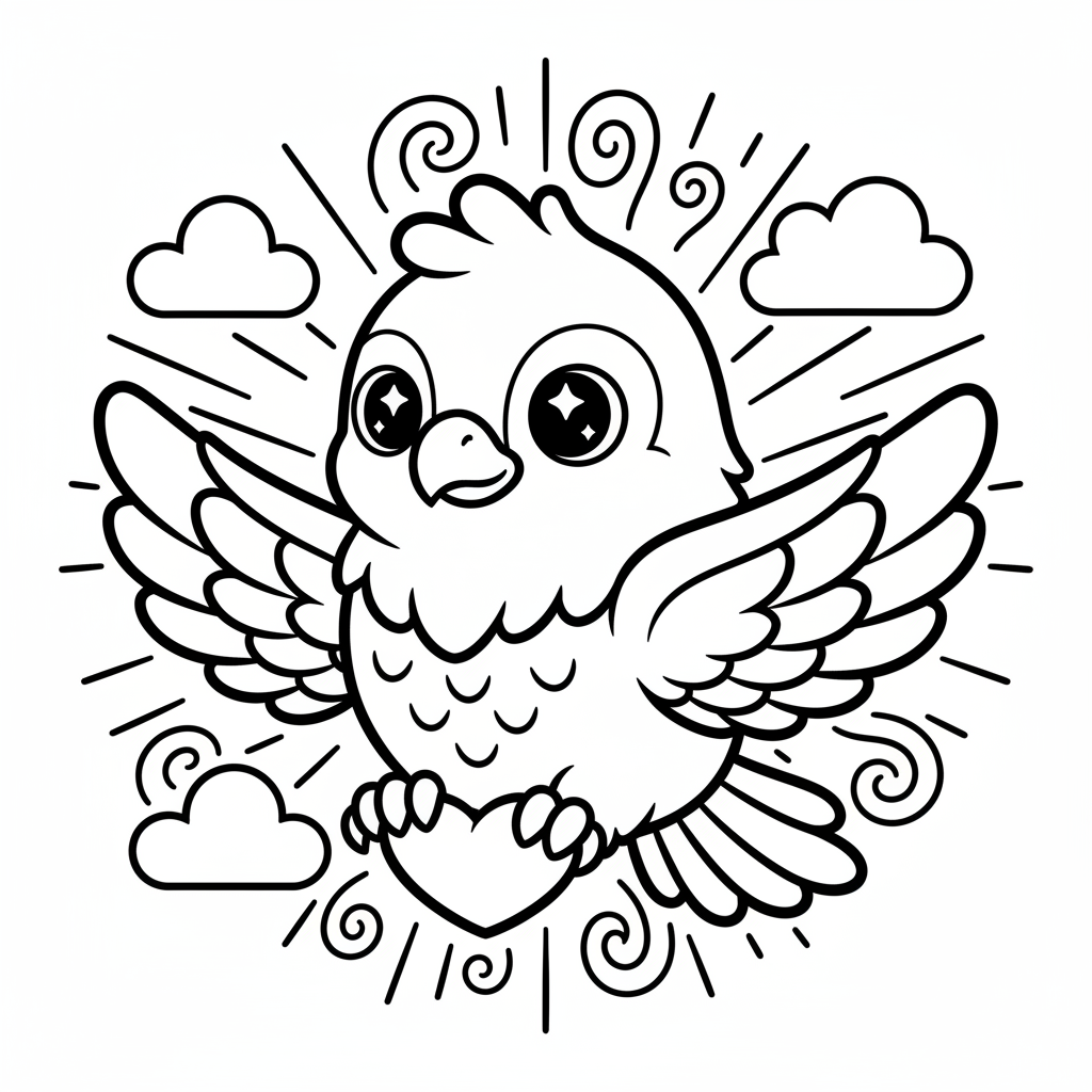 Eagle coloring page for teens - Standard style