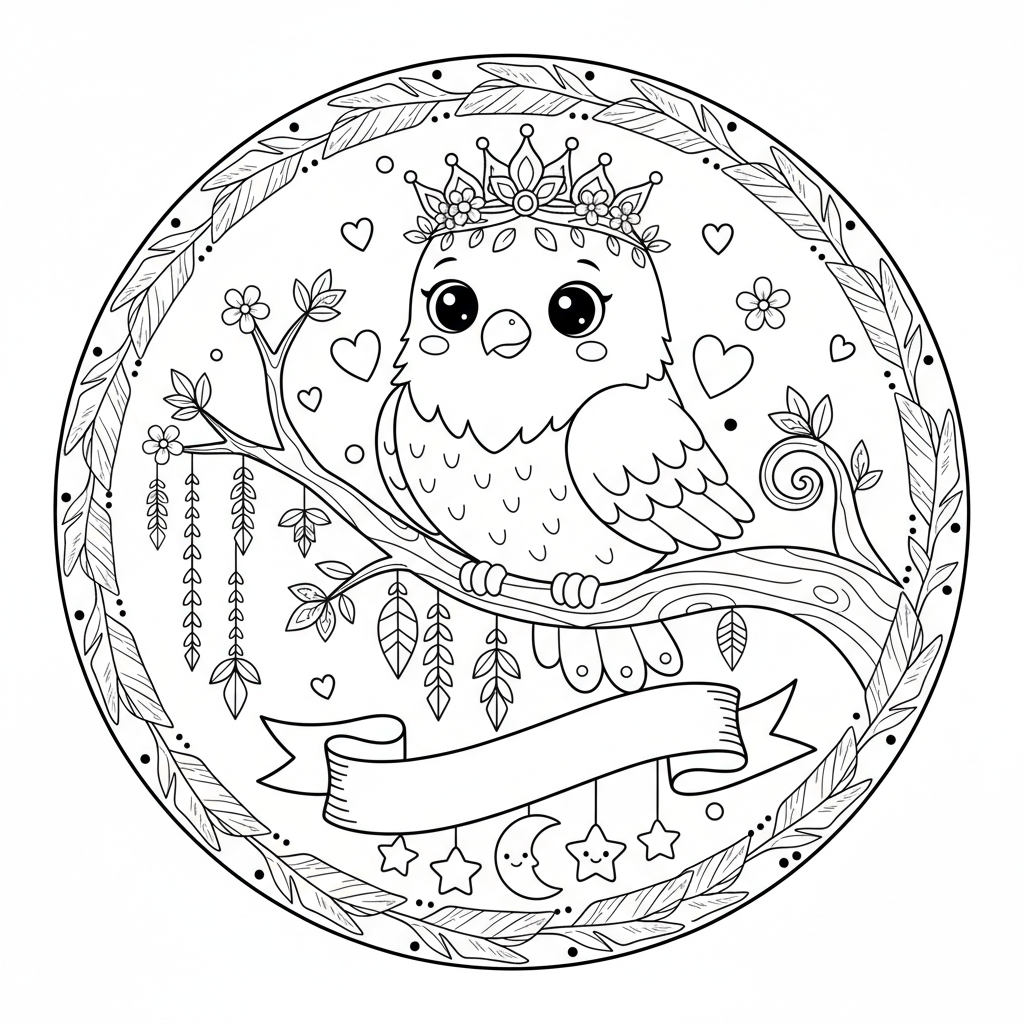 Eagle coloring page for women - Standard style