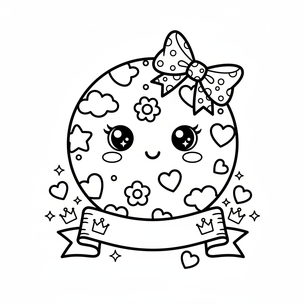 Earth coloring page for girls - Standard style