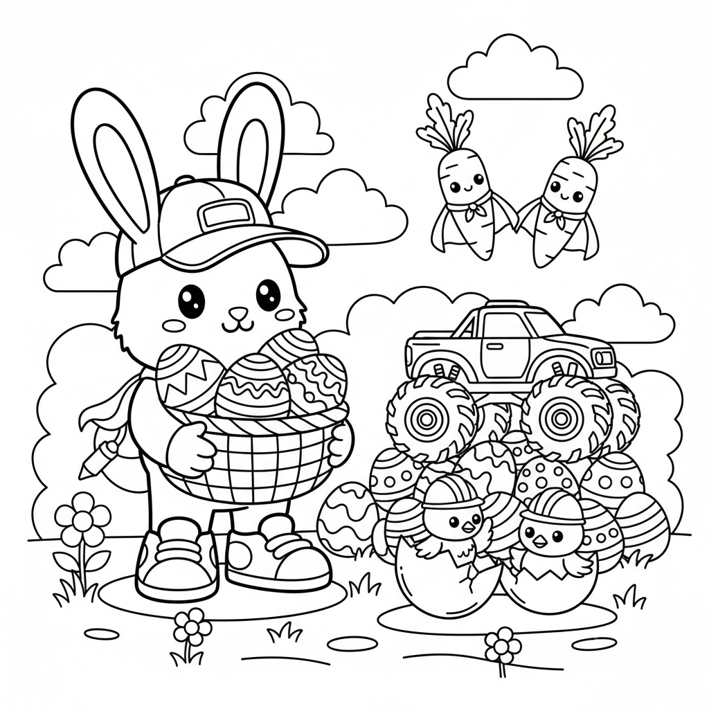 Easter coloring page for boys - Standard style