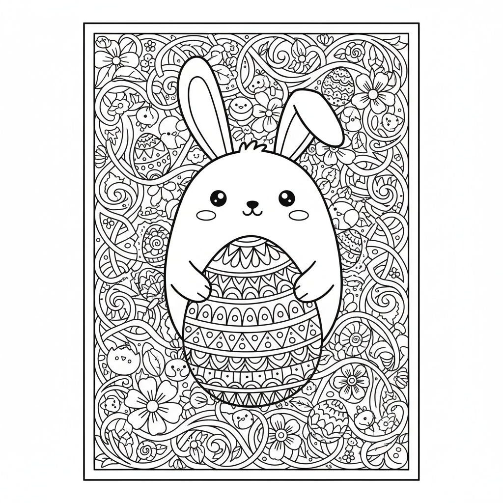 Easter coloring page for experts - Standard style