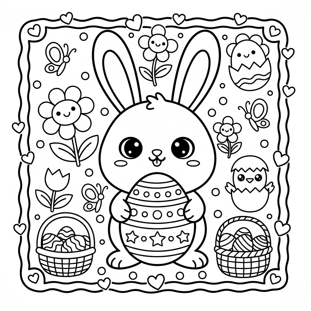 Easter coloring page for kids - Standard style