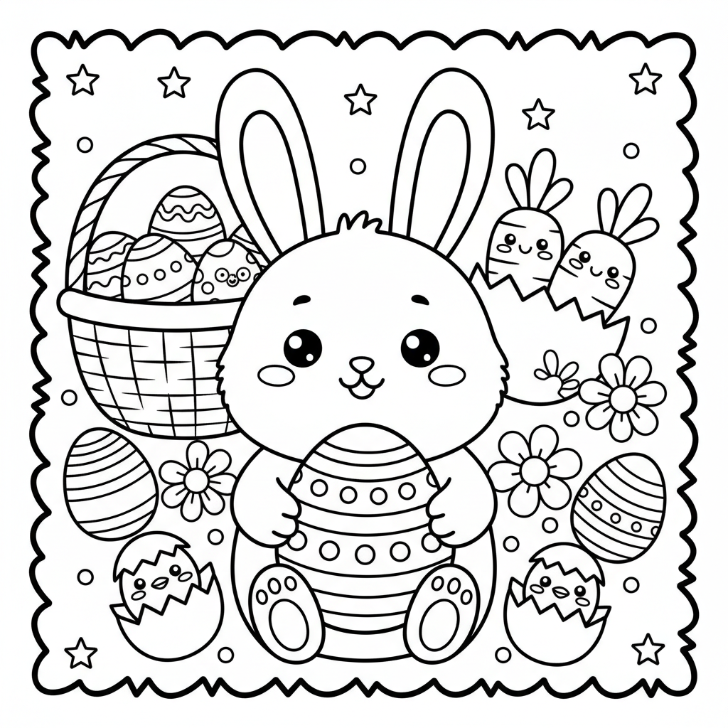 Easter coloring page for kindergarteners - Standard style