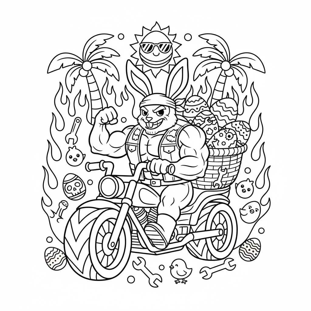 Easter coloring page for men - Standard style