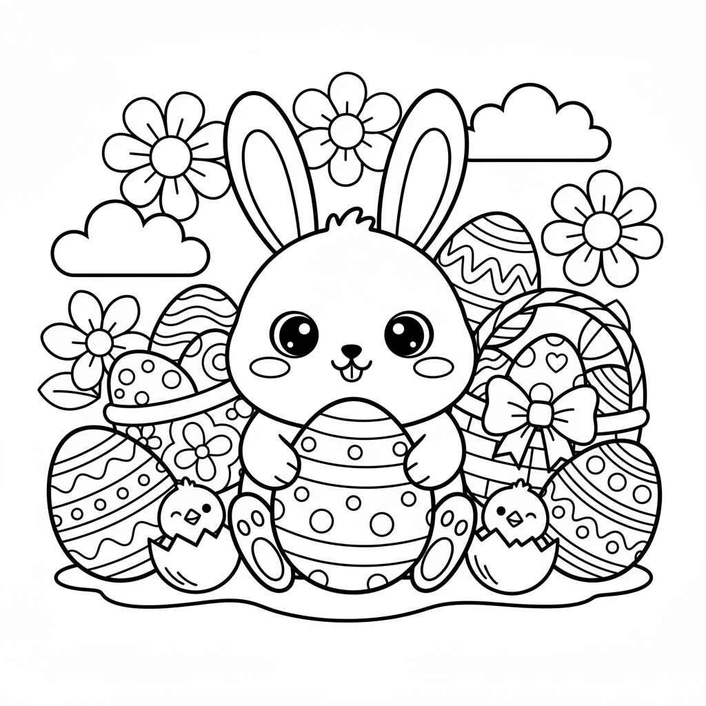 Easter coloring page for preschoolers - Standard style