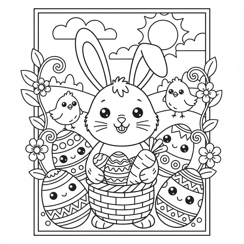 Easter coloring page for teens - Standard style
