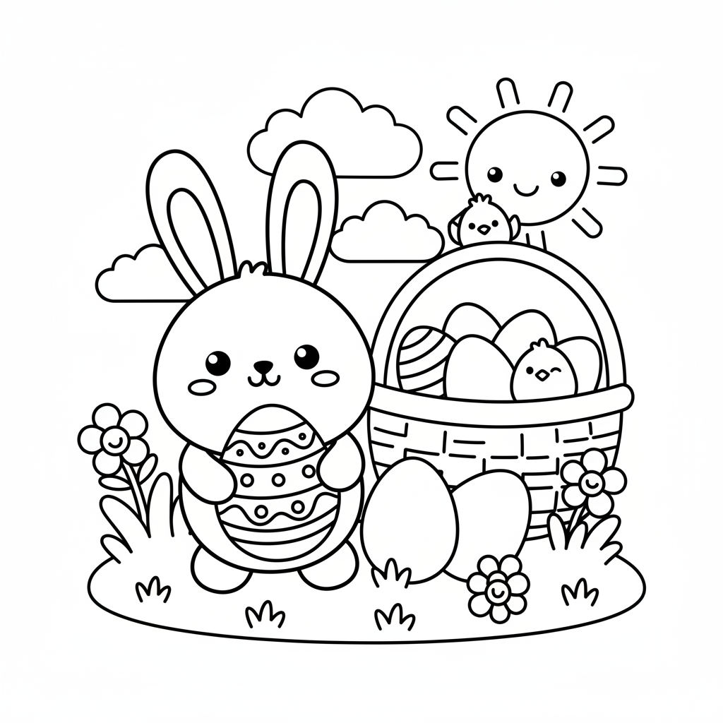 Easter coloring page for toddlers - Standard style