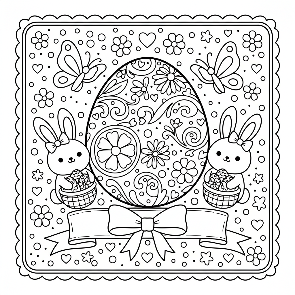 Easter coloring page for women - Standard style