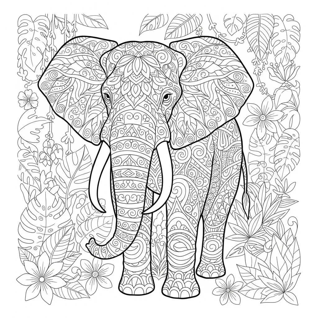 Dibujos de Elephant para colorear para Intermedios