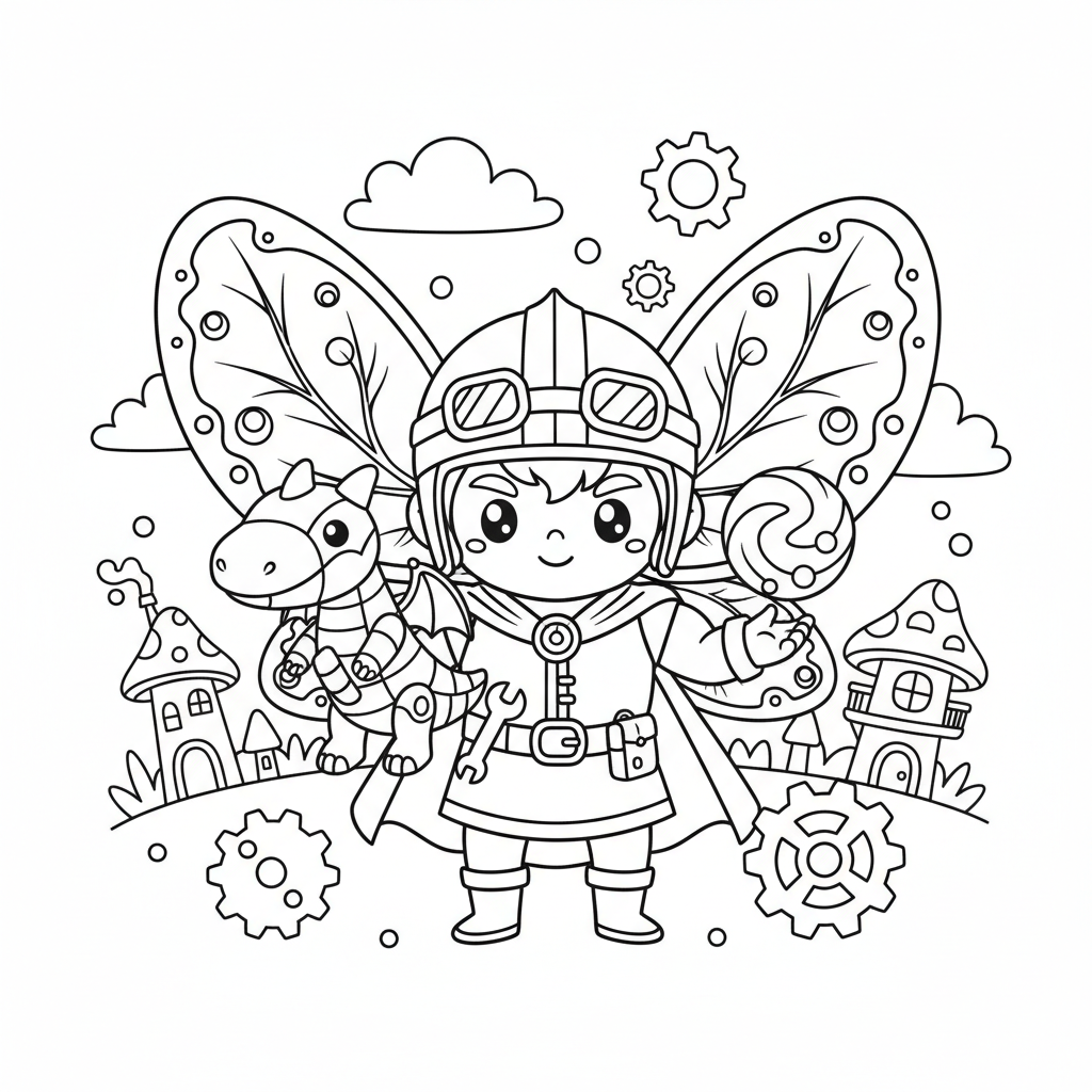 Fairy coloring page for boys - Standard style