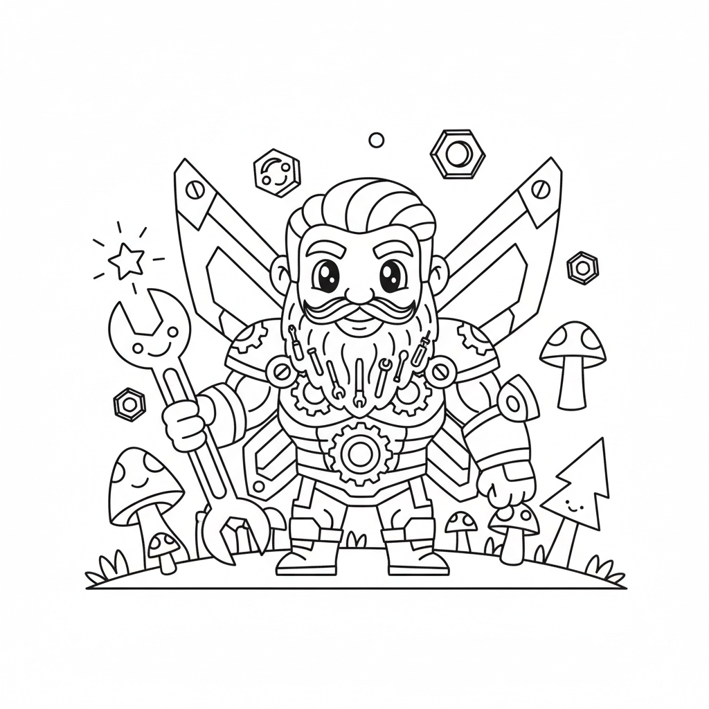 Fairy coloring page for men - Standard style
