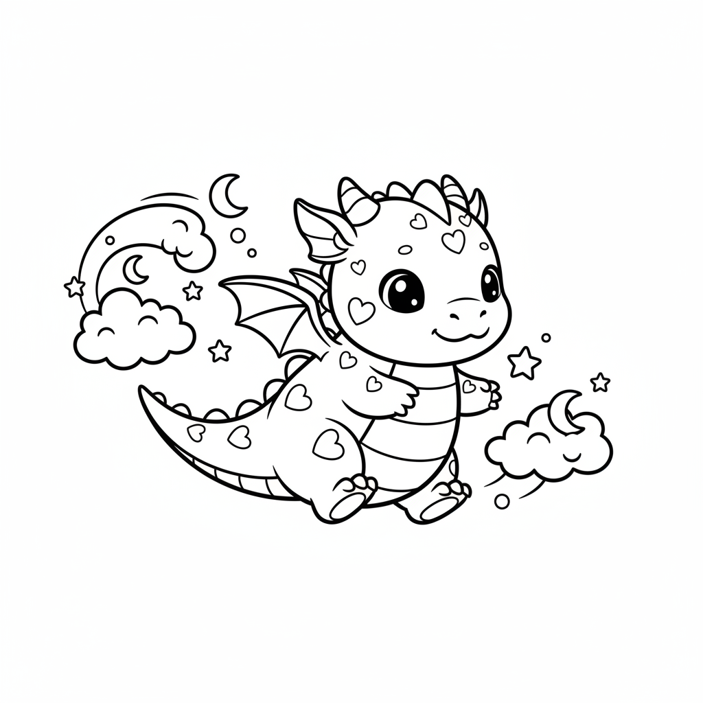 Dragon coloring page for everyone - Fantasy style