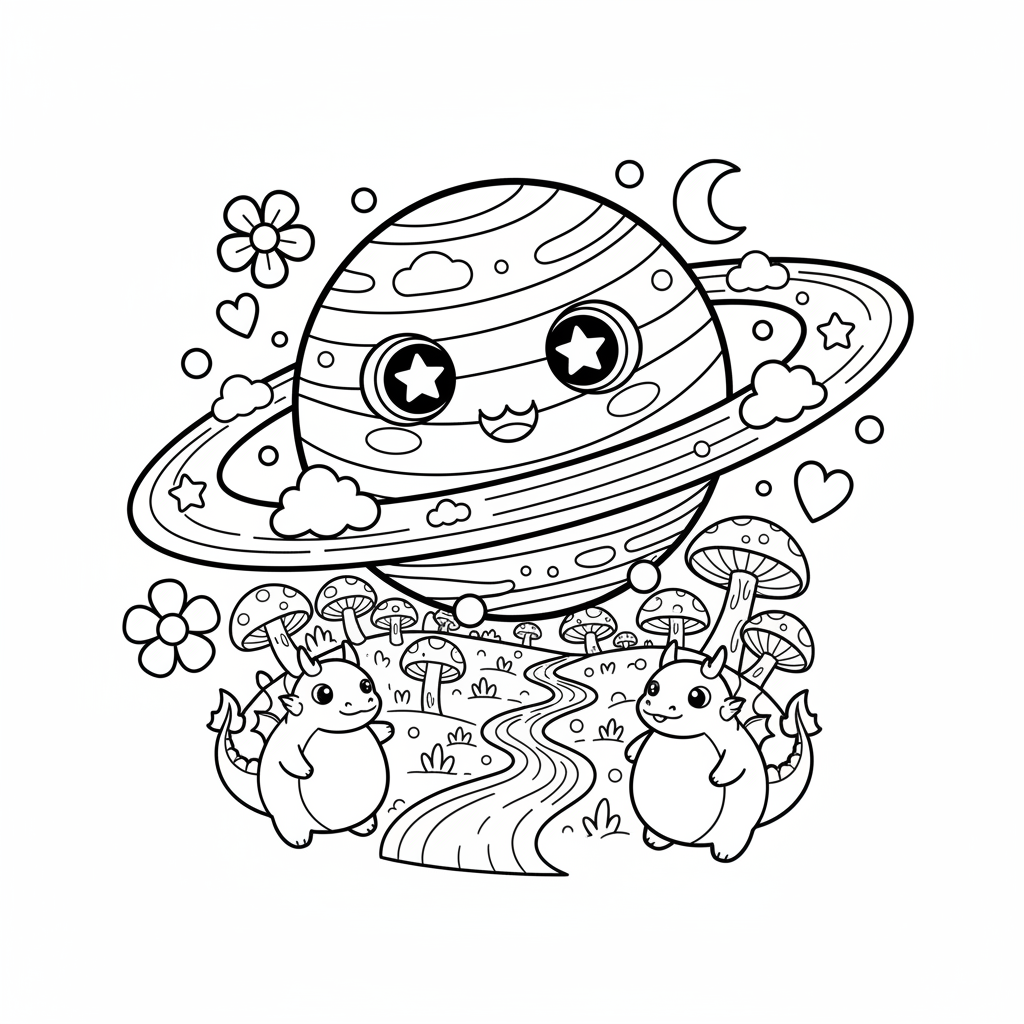 Free printable Planet coloring page for Everyone. High-quality black and white coloring sheet designed for Everyone. Perfect for creativity and fun.