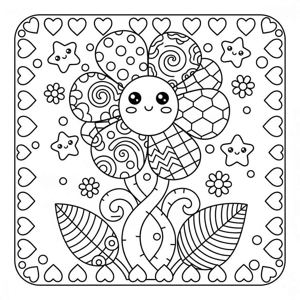 Flower coloring page for teens - Standard style
