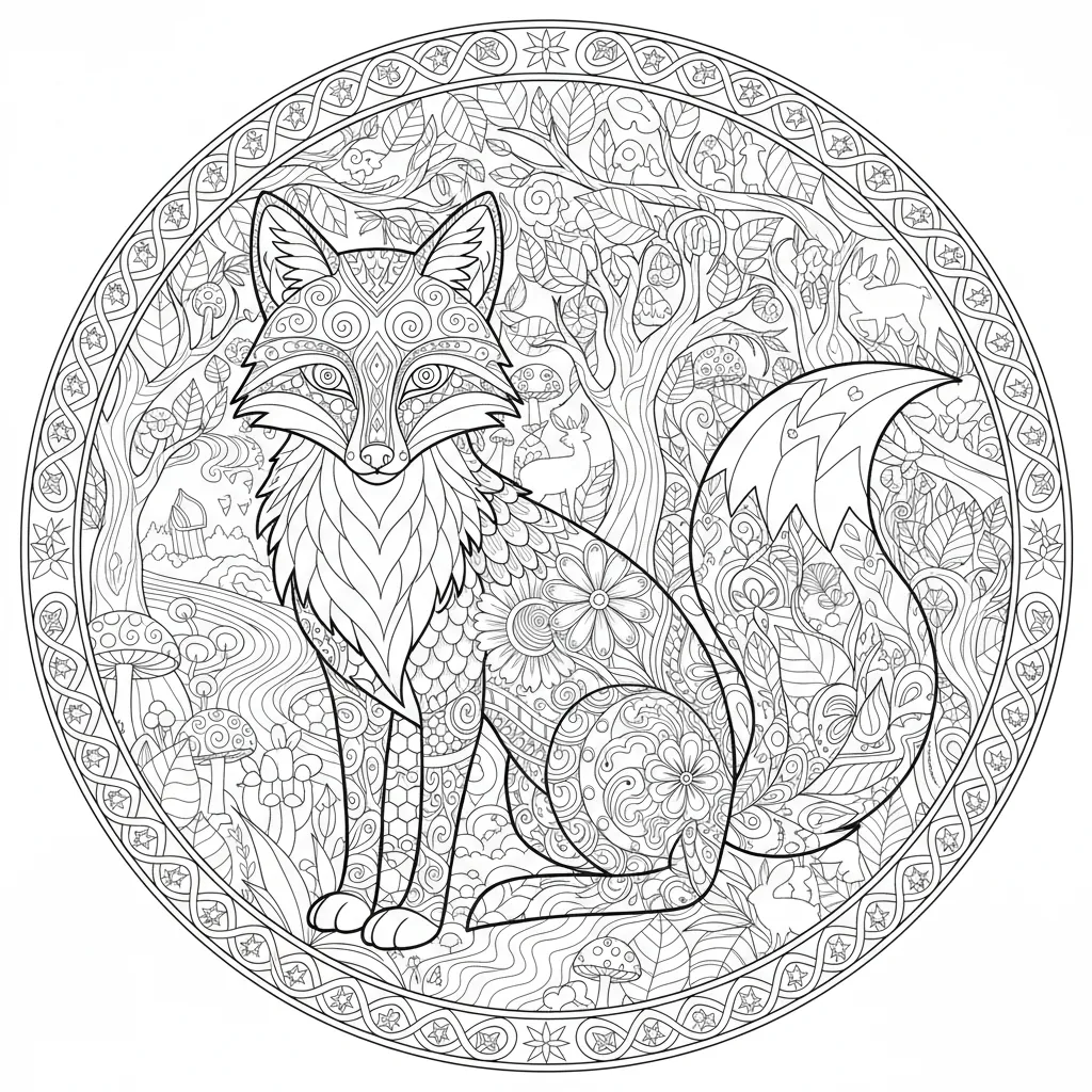 Fox Coloring Page for Teens