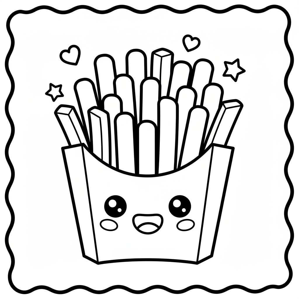 Fries coloring page for toddlers - Standard style