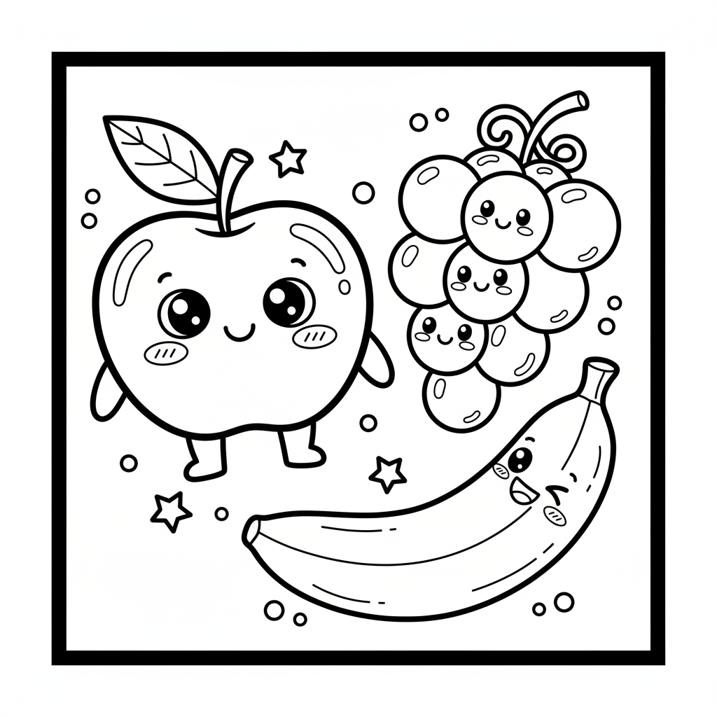 Fruit coloring page for kids - Standard style