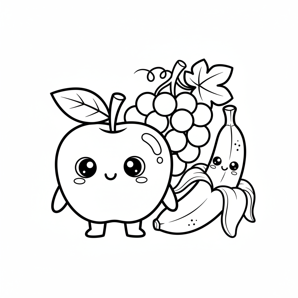 Fruit coloring page for preschoolers - Standard style