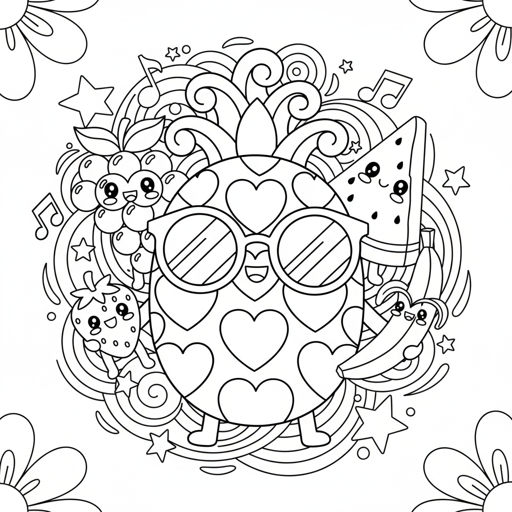 Fruit coloring page for teens - Standard style