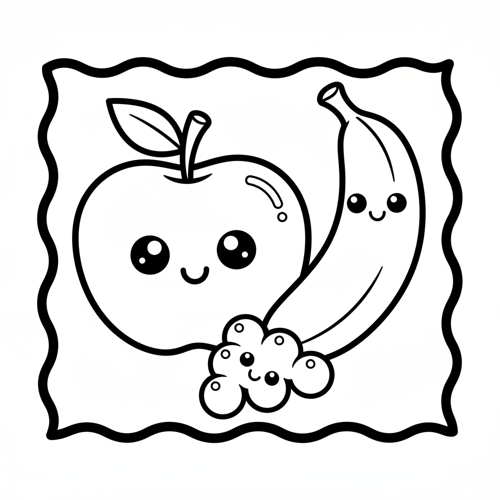Fruit coloring page for toddlers - Standard style