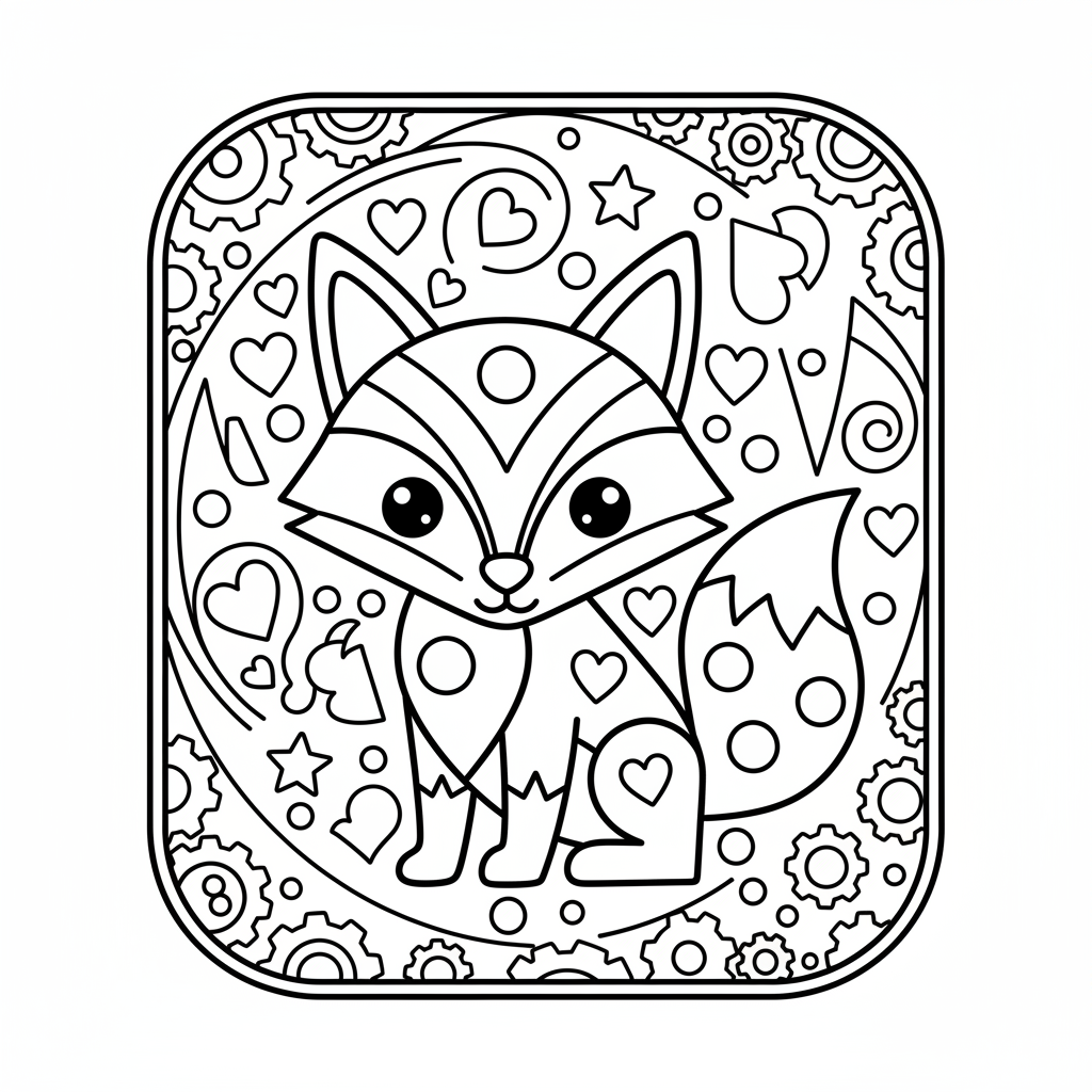 Geometric coloring page for adults - Standard style